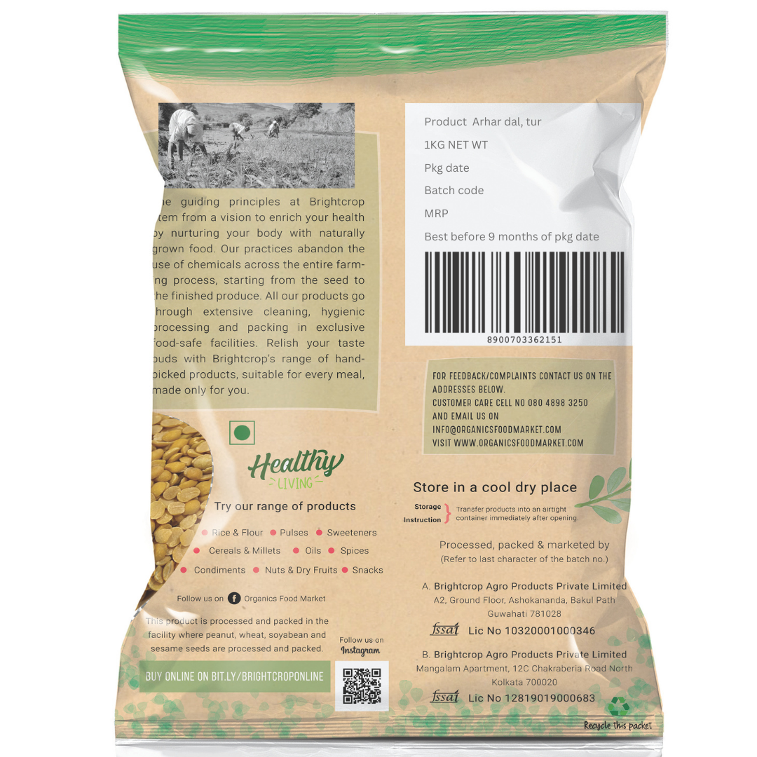 Pigeon Pea | Toor dal | Arhar (1kg Pack)