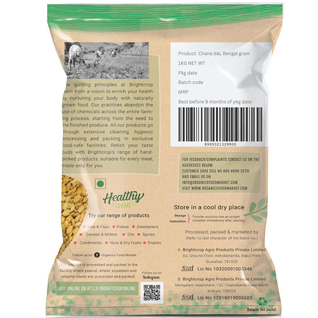 Chana Dal | Bengal Gram (Split) (1kg Pack)