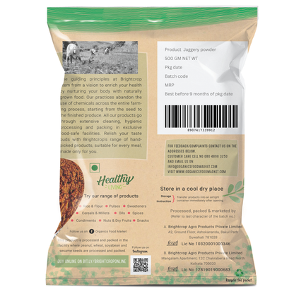 Brightcrop Sugarcane Jaggery Powder (1 KG Pack)