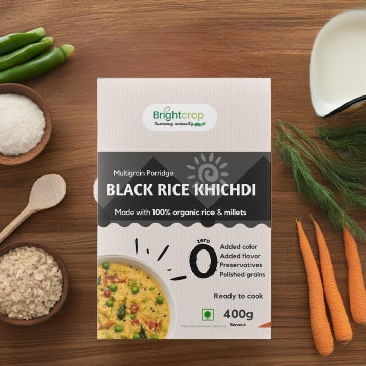 Black Rice Khichdi | Multigrain porridge (400GMS Pack) – Brightcrop Agro
