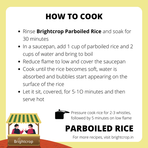 Regular Parboiled Rice | Usna Chawal | Ponni Rice (5Kg Pack)